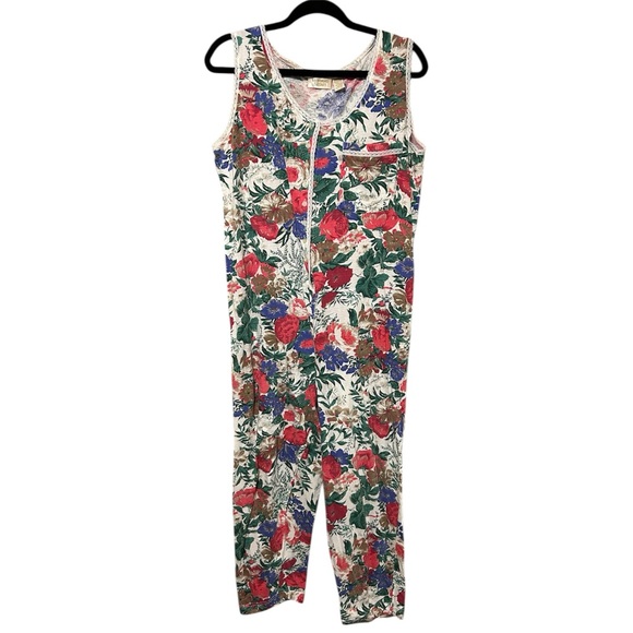 Victoria's Secret Other - Victoria's Secret Gold Label VTG 90s Floral Lace Button Up Jumpsuit Pajama M/L